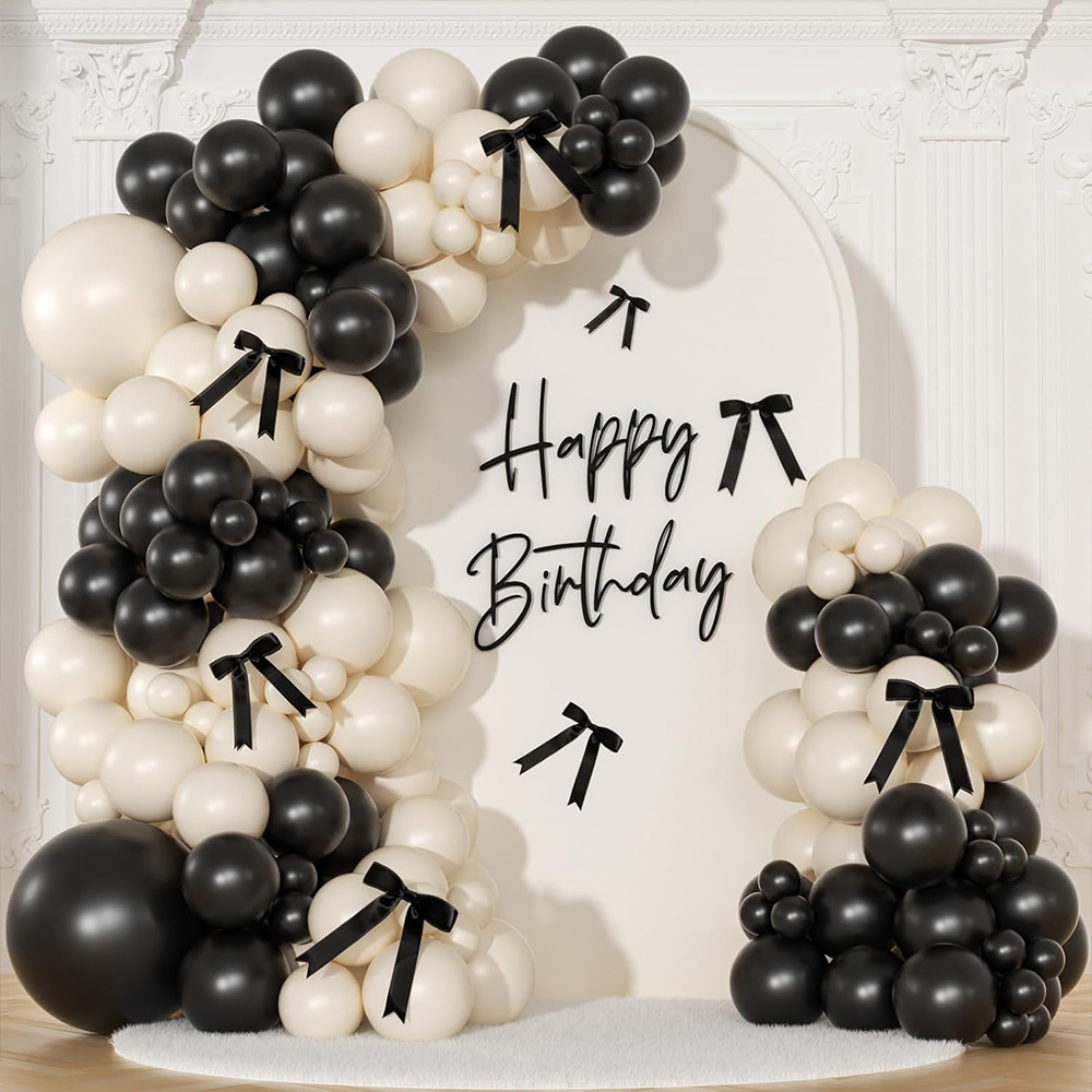 Balloon Arch Kit - 151 Adet Siyah ve Kum Beyazı
