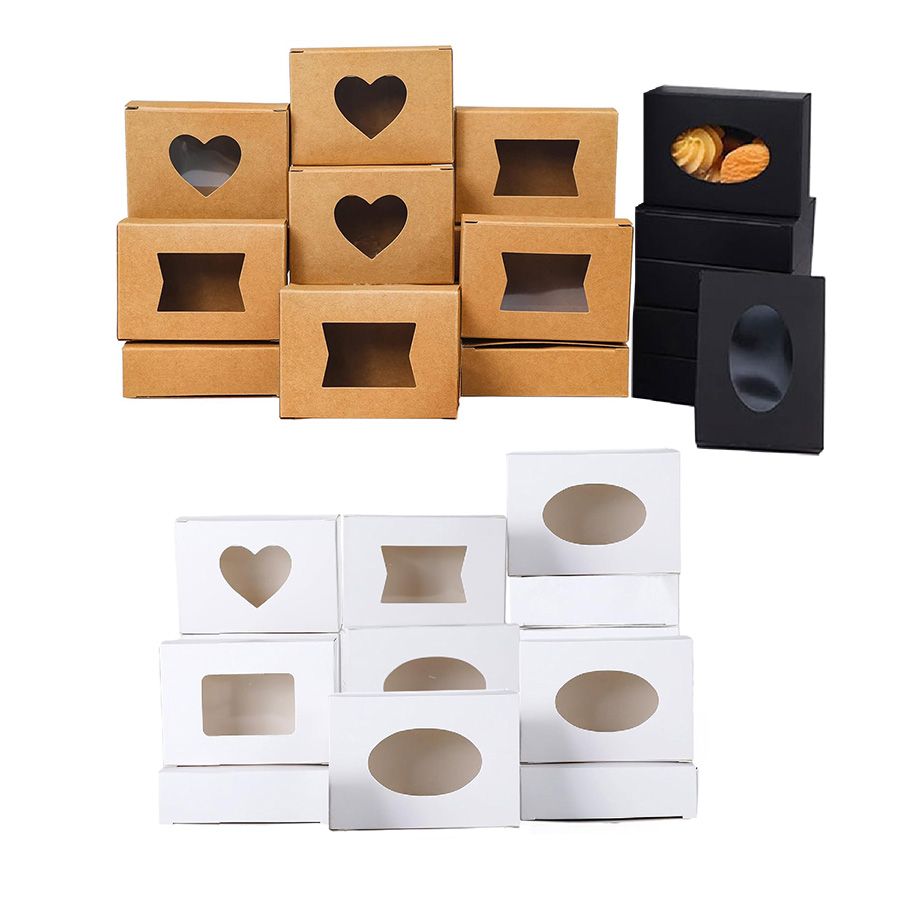 Event Party Box - 10 adet Küçük Dikdörtgen Kraft Kağıt