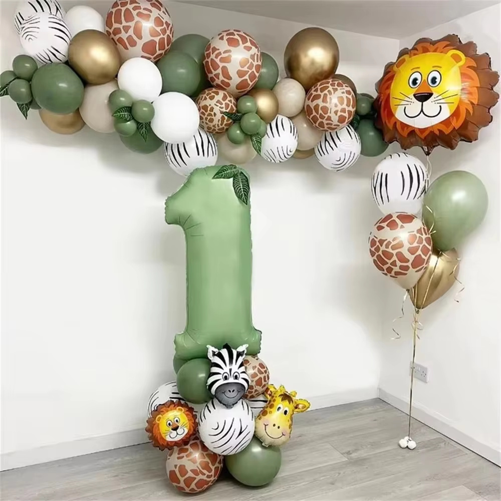 Balloon Arch Kit - Orman Hayvanları Doğum Günü Balonları Adaçayı
