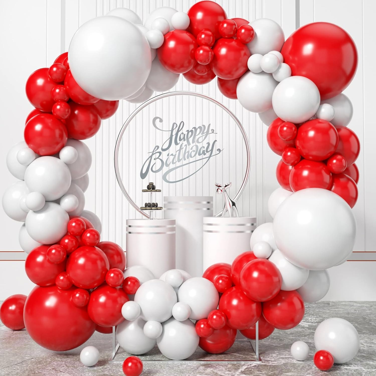 100 Adet Kırmızı ve Beyaz Balo - Balloon Arch Kit incelemesi ve fiyatı