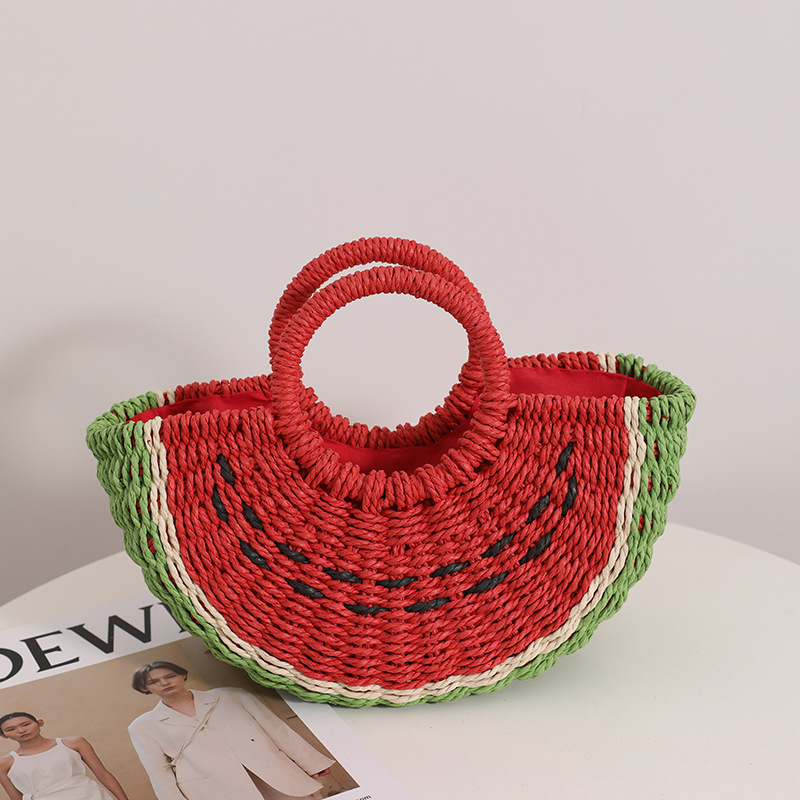 Sevimli Karpuz Hasır Çanta Şek - Paper Straw Color incelemesi ve fiyatı