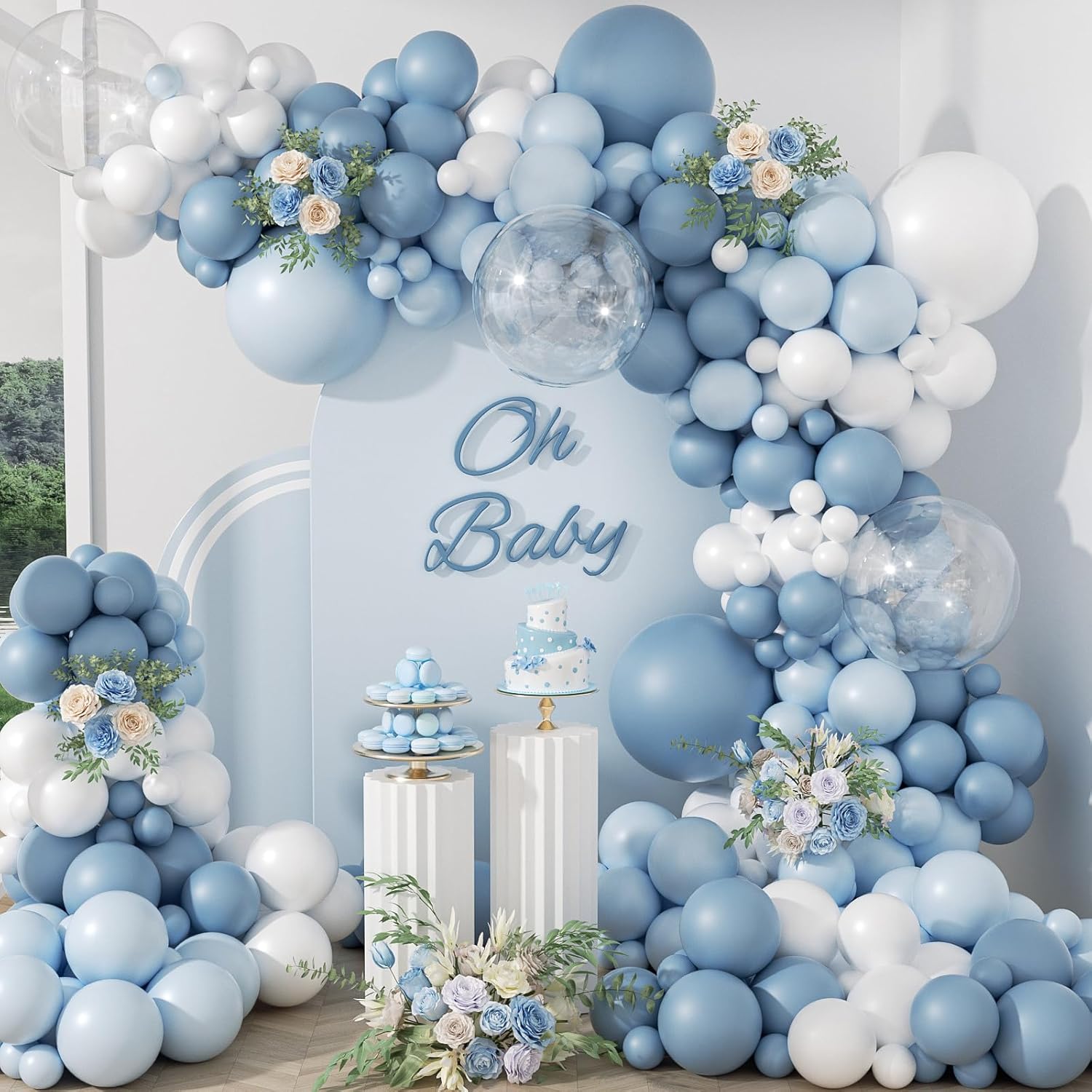 105 Adet Tozlu Mavi Balon Arka - Balloon Arch Kit incelemesi ve fiyatı